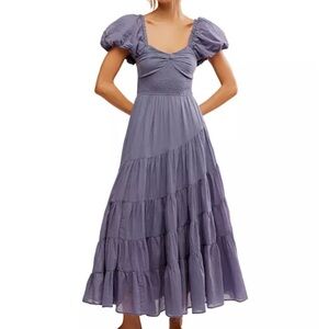 Free People Short Sleeve Sundrenched Maxi Dress